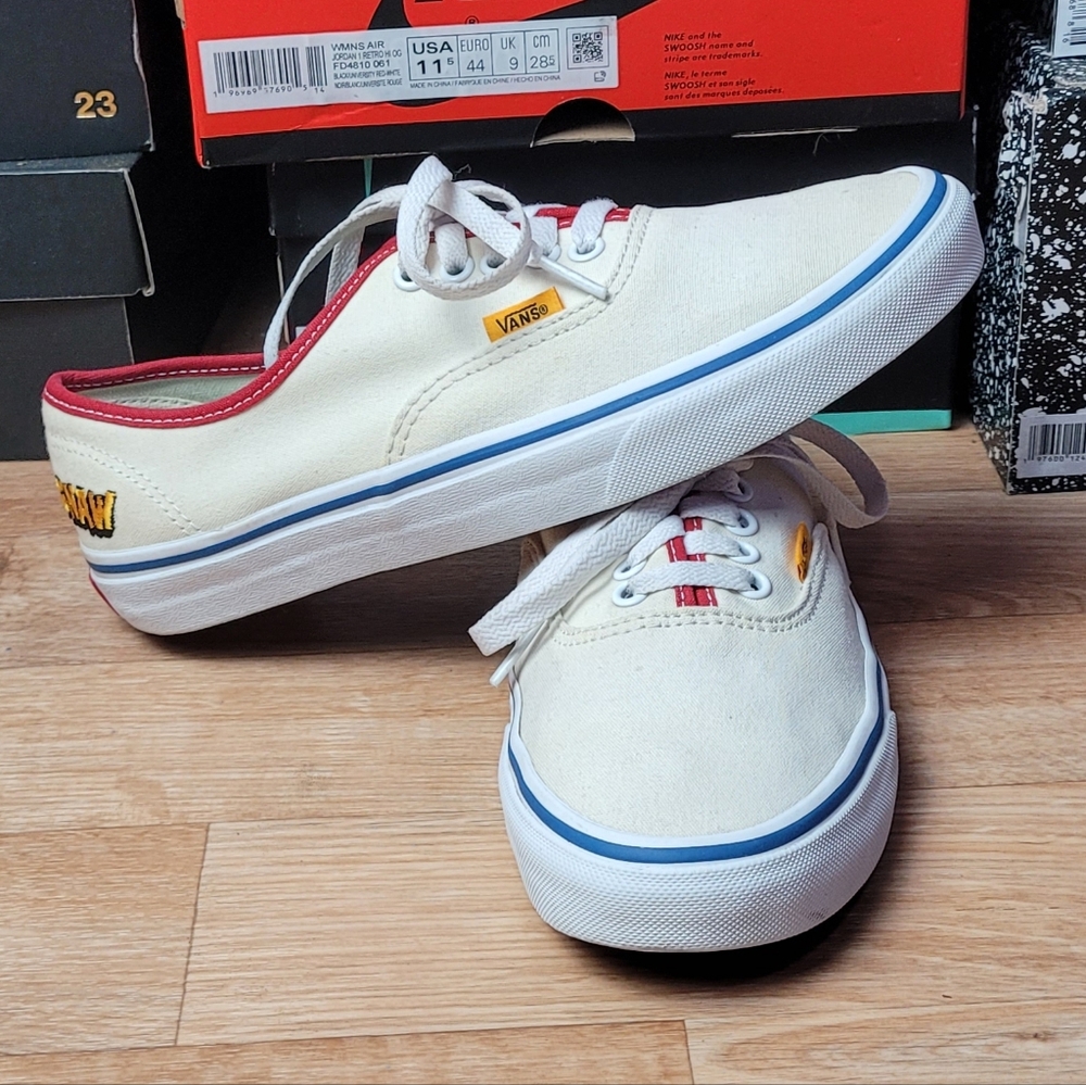 Vans White and Red Sneakers